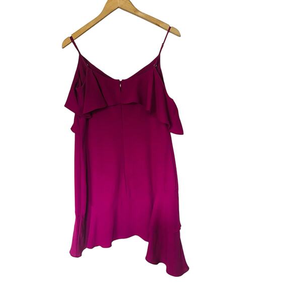 Bcbgmaxazria Pink Ruffle Asymmetrical Hem Dress Size 6 - Picture 3 of 7